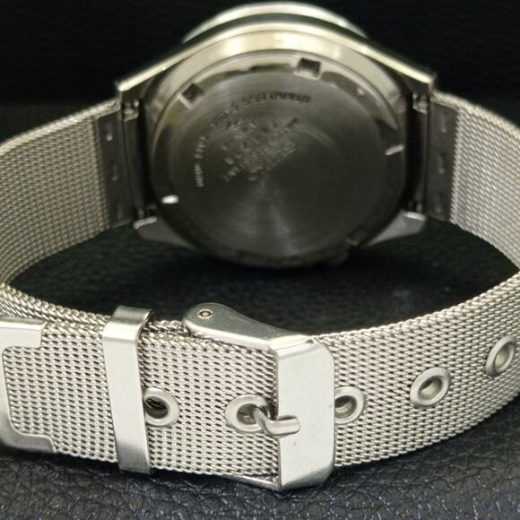 Vintage 1978 Seiko Automatic Mens Silver Watch W/daydate & Blue accents - Picture 2 of 10